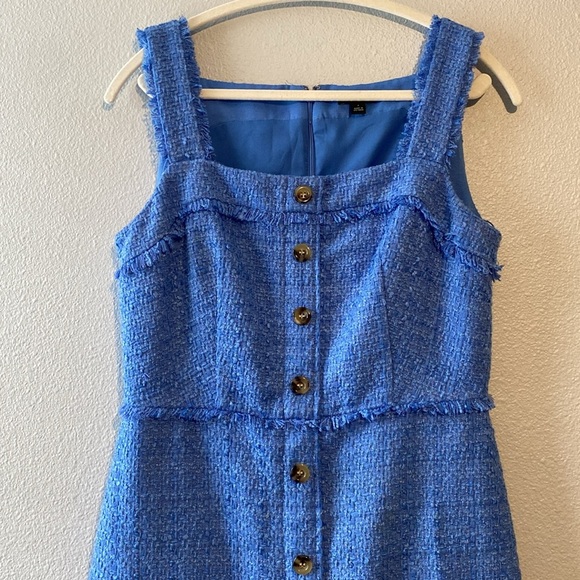 Tweed Button Front Shift Dress - Picture 4 of 7